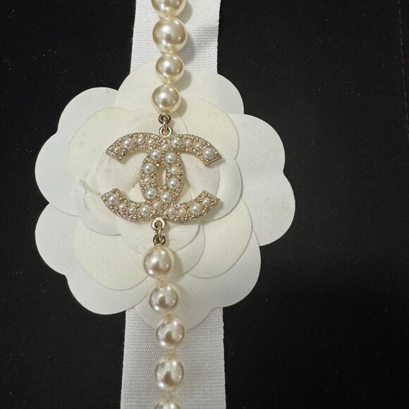 Authentic Chanel CC Pearl Choker Necklace 100th Anniversary Limited Edition - Picture 8 of 10